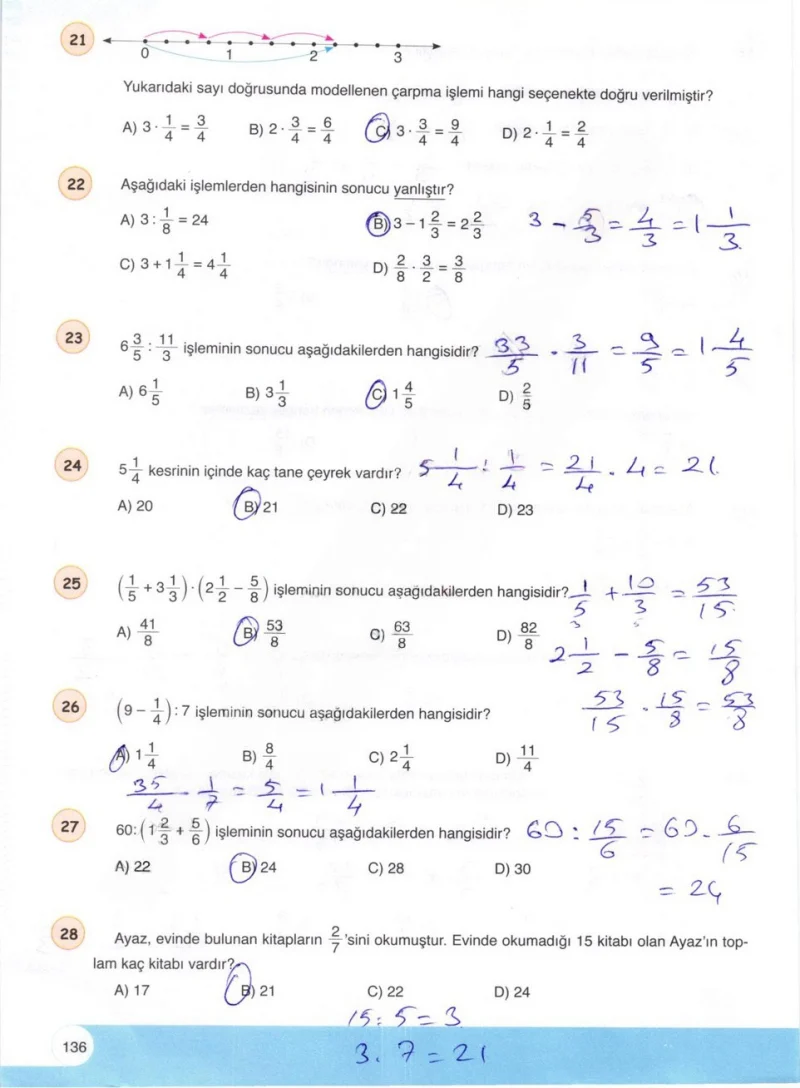 6. Sınıf Matematik Ders Kitabı Cevapları Öğün Yayınlar Sayfa 136 Çözüm Görseli
