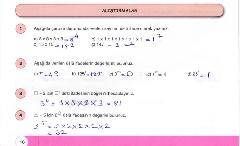 6. Sınıf Matematik Ders Kitabı Cevapları Öğün Yayınlar Sayfa 16 Çözüm Görseli