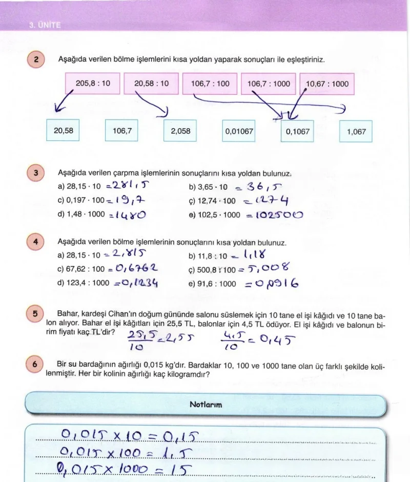 6. Sınıf Matematik Ders Kitabı Cevapları Öğün Yayınlar Sayfa 168 Çözüm Görseli