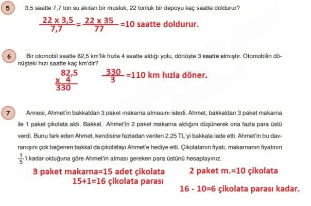 6. Sınıf Matematik Ders Kitabı Cevapları Öğün Yayınlar Sayfa 173 Çözüm Görseli