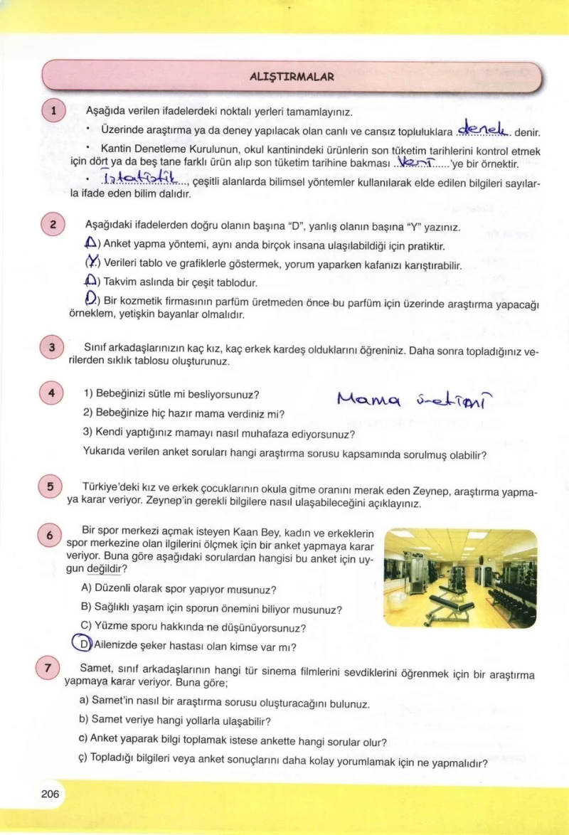6. Sınıf Matematik Ders Kitabı Cevapları Öğün Yayınlar Sayfa 206 Çözüm Görseli