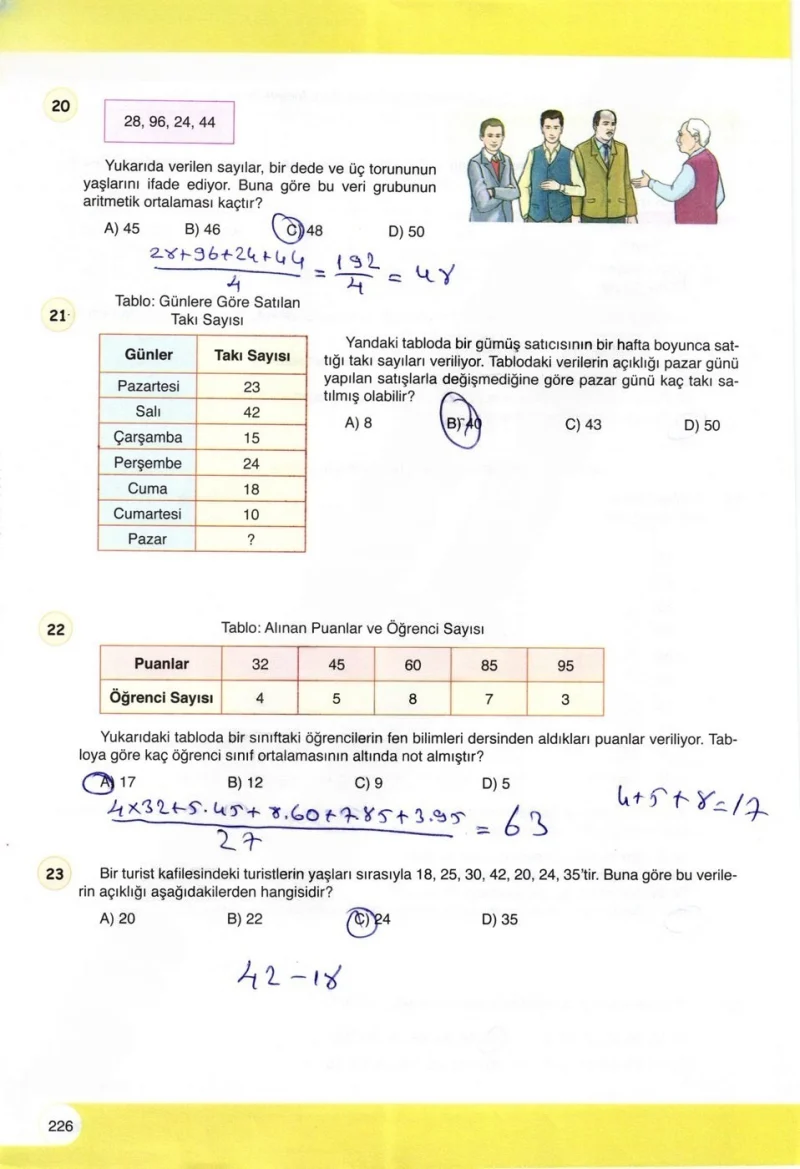 6. Sınıf Matematik Ders Kitabı Cevapları Öğün Yayınlar Sayfa 226 Çözüm Görseli