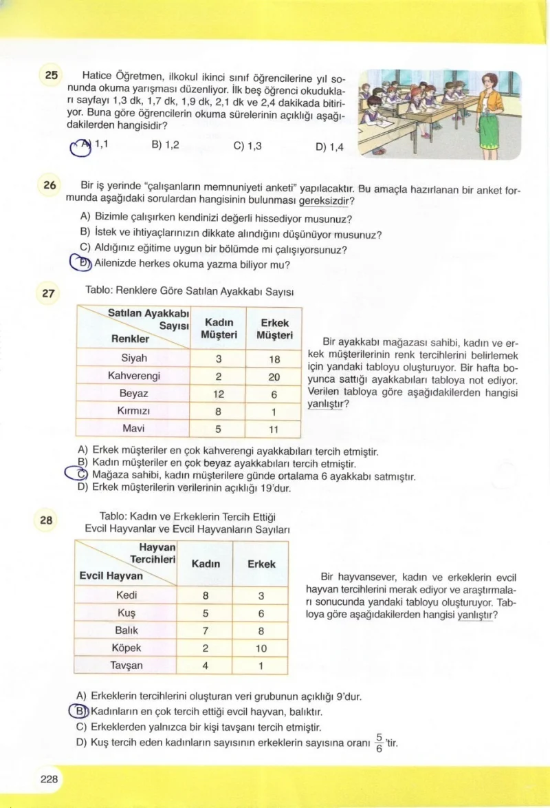 6. Sınıf Matematik Ders Kitabı Cevapları Öğün Yayınlar Sayfa 228 Çözüm Görseli