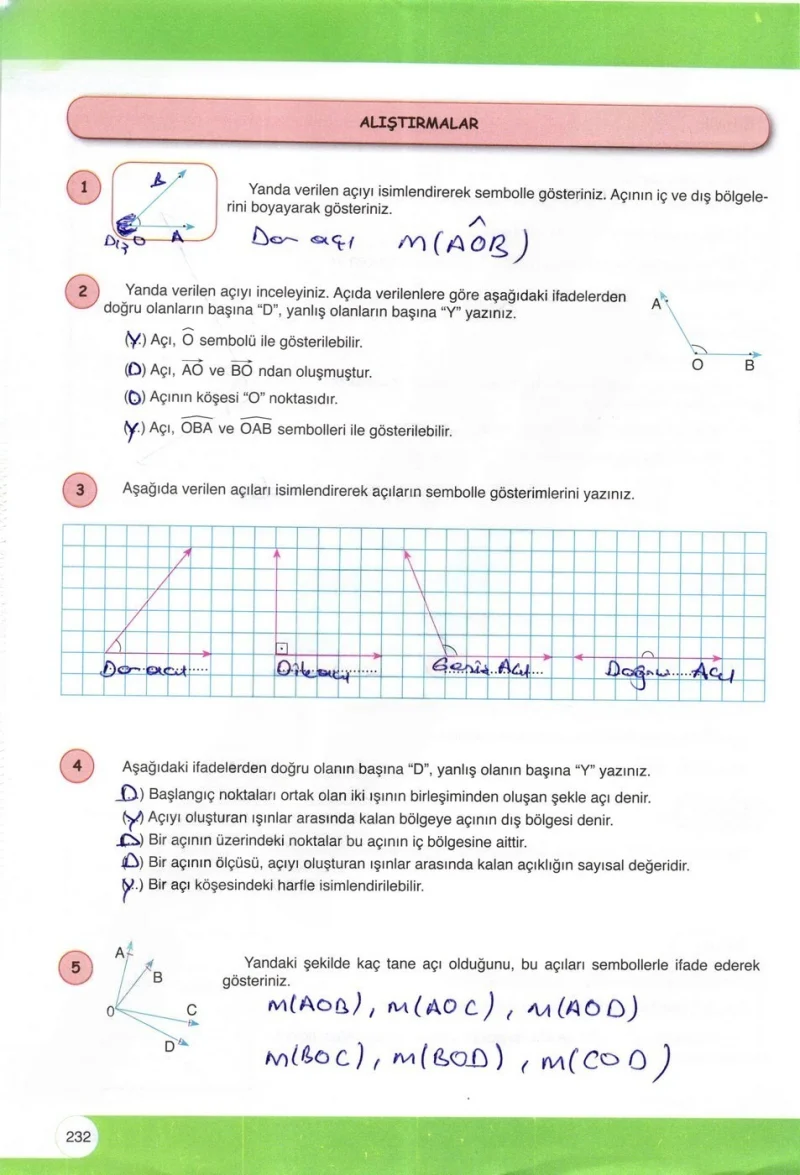 6. Sınıf Matematik Ders Kitabı Cevapları Öğün Yayınlar Sayfa 232 Çözüm Görseli