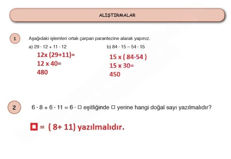 6. Sınıf Matematik Ders Kitabı Cevapları Öğün Yayınlar Sayfa 26 Çözüm Görseli