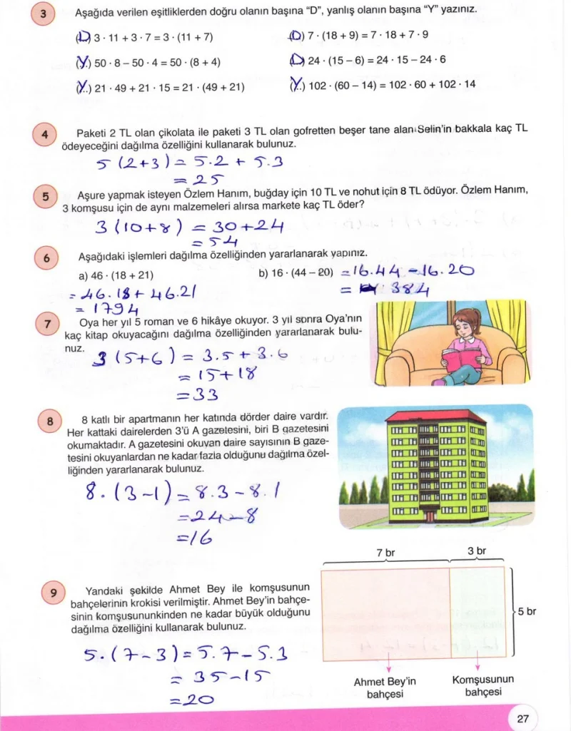 6. Sınıf Matematik Ders Kitabı Cevapları Öğün Yayınlar Sayfa 27 Çözüm Görseli