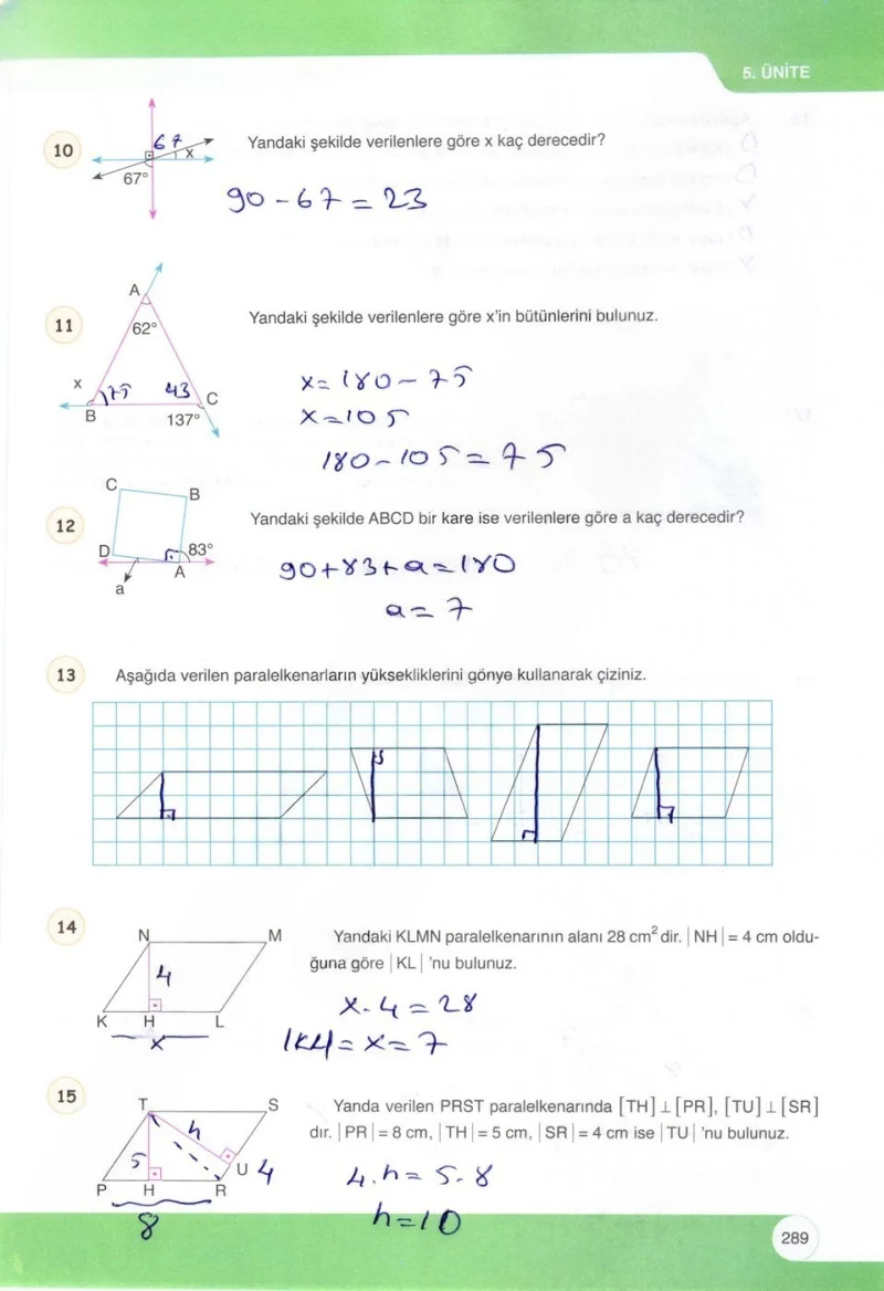 6. Sınıf Matematik Ders Kitabı Cevapları Öğün Yayınlar Sayfa 289 Çözüm Görseli