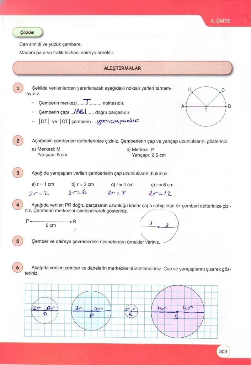 6. Sınıf Matematik Ders Kitabı Cevapları Öğün Yayınlar Sayfa 303 Çözüm Görseli