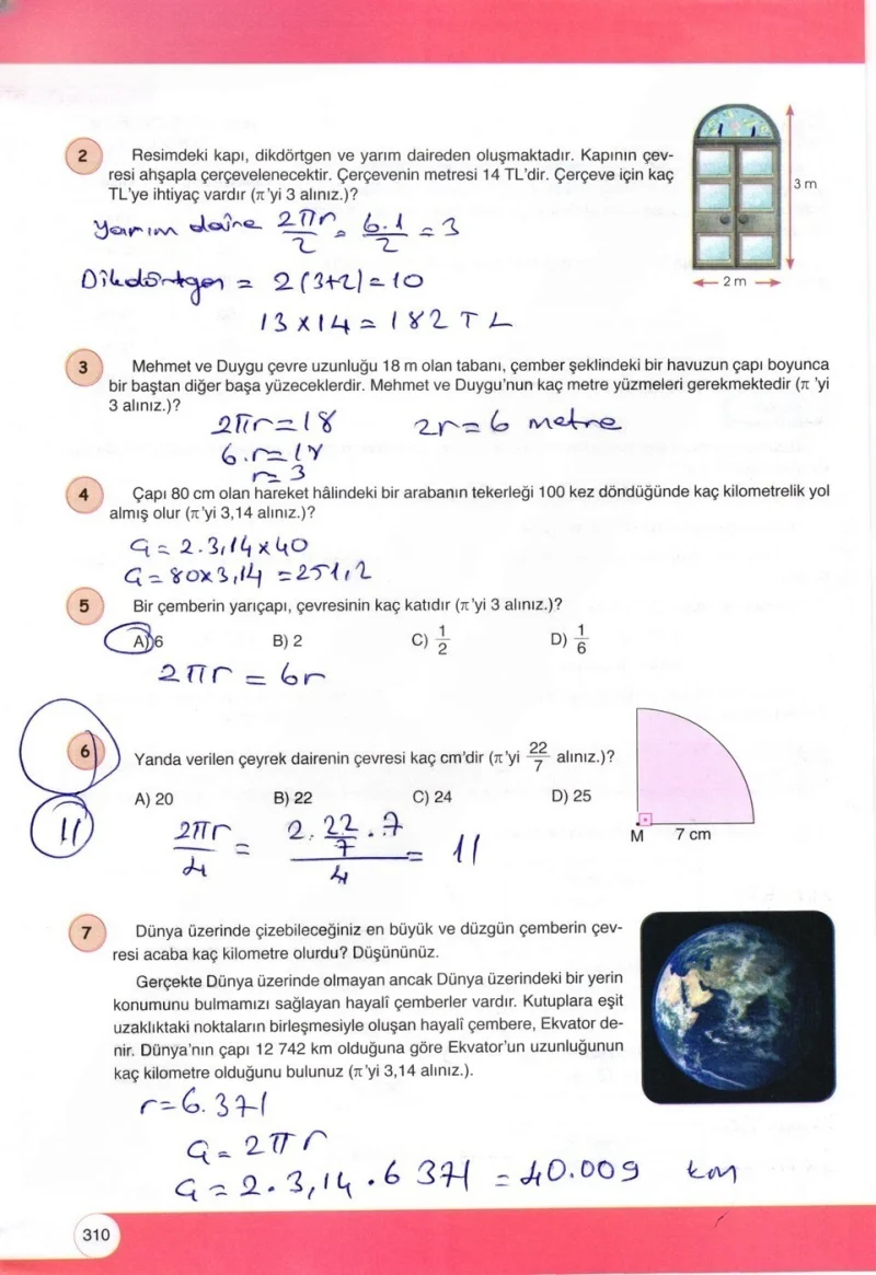 6. Sınıf Matematik Ders Kitabı Cevapları Öğün Yayınlar Sayfa 310 Çözüm Görseli