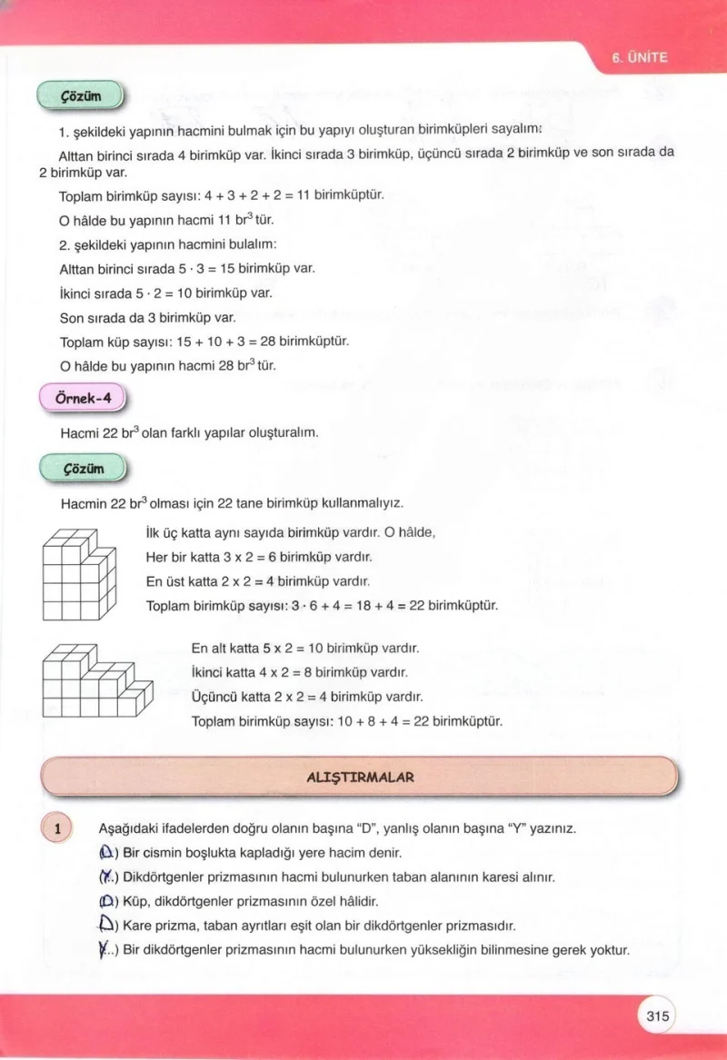 6. Sınıf Matematik Ders Kitabı Cevapları Öğün Yayınlar Sayfa 315 Çözüm Görseli