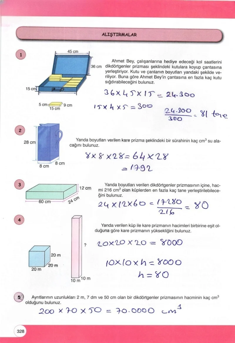 6. Sınıf Matematik Ders Kitabı Cevapları Öğün Yayınlar Sayfa 328 Çözüm Görseli