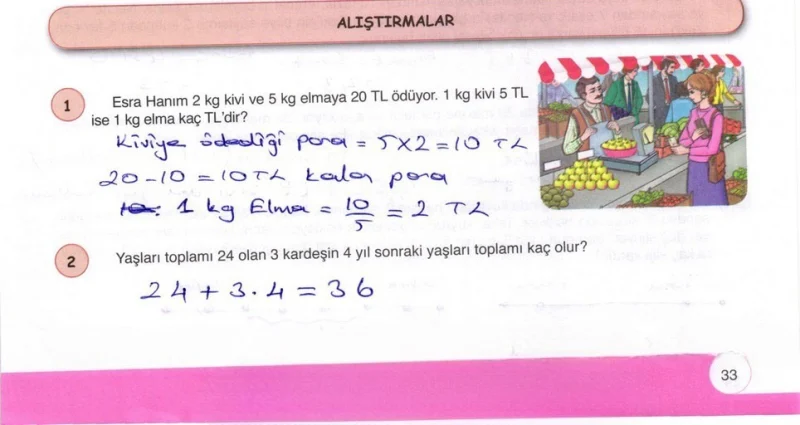6. Sınıf Matematik Ders Kitabı Cevapları Öğün Yayınlar Sayfa 33 Çözüm Görseli