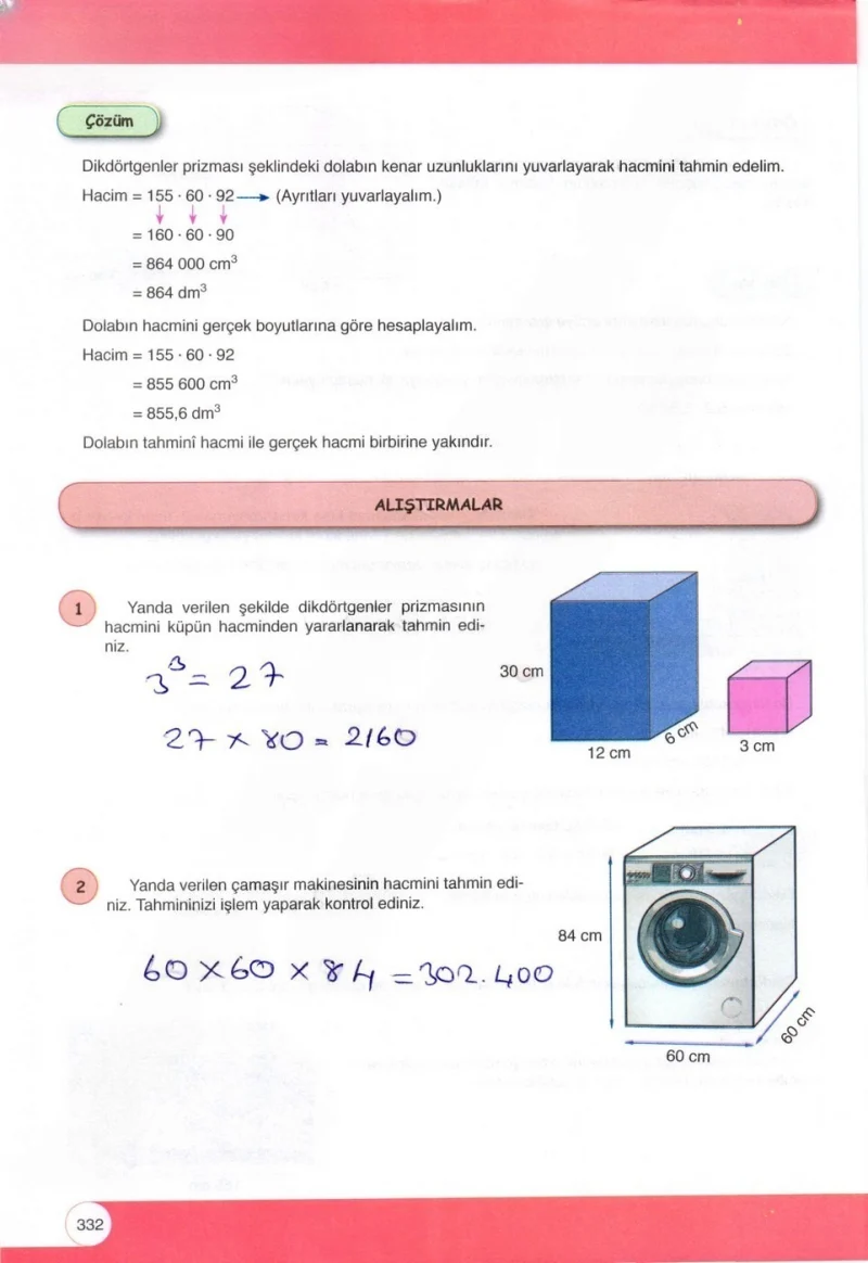 6. Sınıf Matematik Ders Kitabı Cevapları Öğün Yayınlar Sayfa 332 Çözüm Görseli