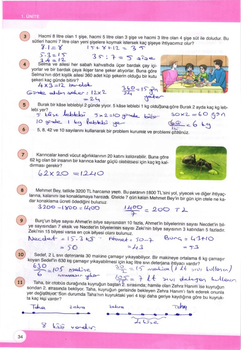6. Sınıf Matematik Ders Kitabı Cevapları Öğün Yayınlar Sayfa 34 Çözüm Görseli