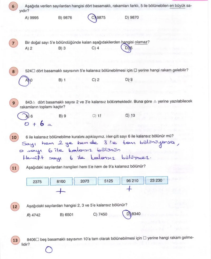 6. Sınıf Matematik Ders Kitabı Cevapları Öğün Yayınlar Sayfa 47 Çözüm Görseli
