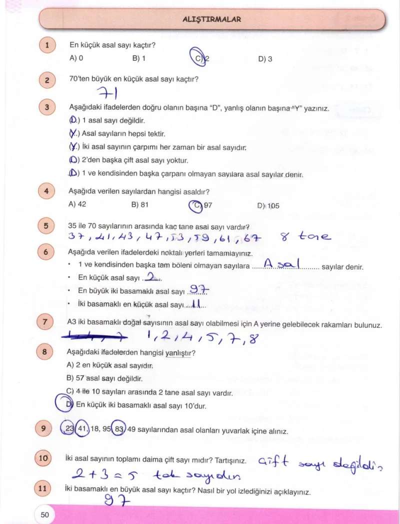 6. Sınıf Matematik Ders Kitabı Cevapları Öğün Yayınlar Sayfa 50 Çözüm Görseli
