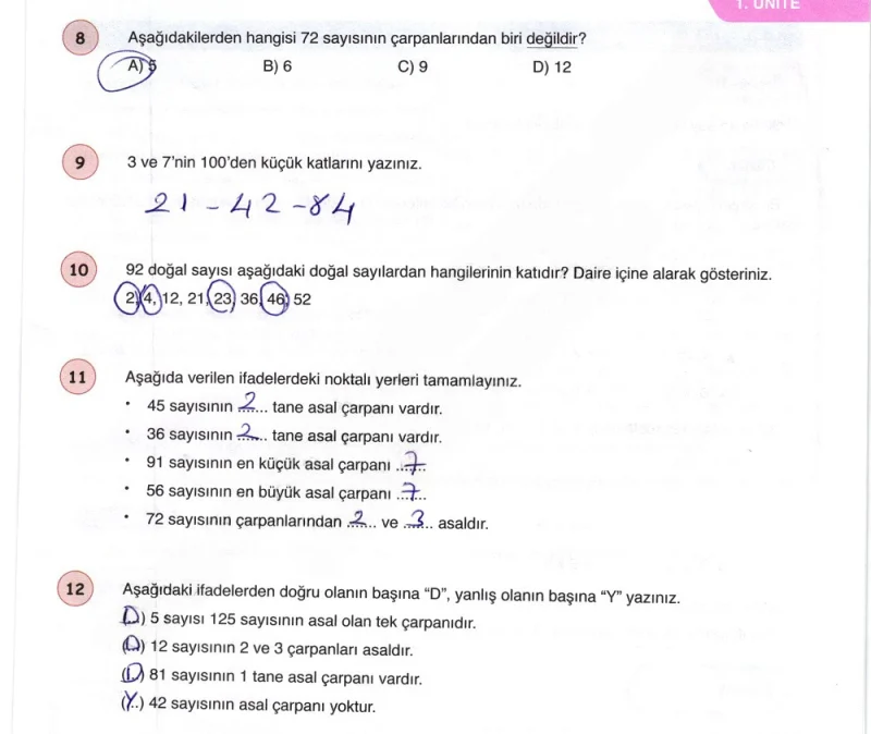 6. Sınıf Matematik Ders Kitabı Cevapları Öğün Yayınlar Sayfa 53 Çözüm Görseli