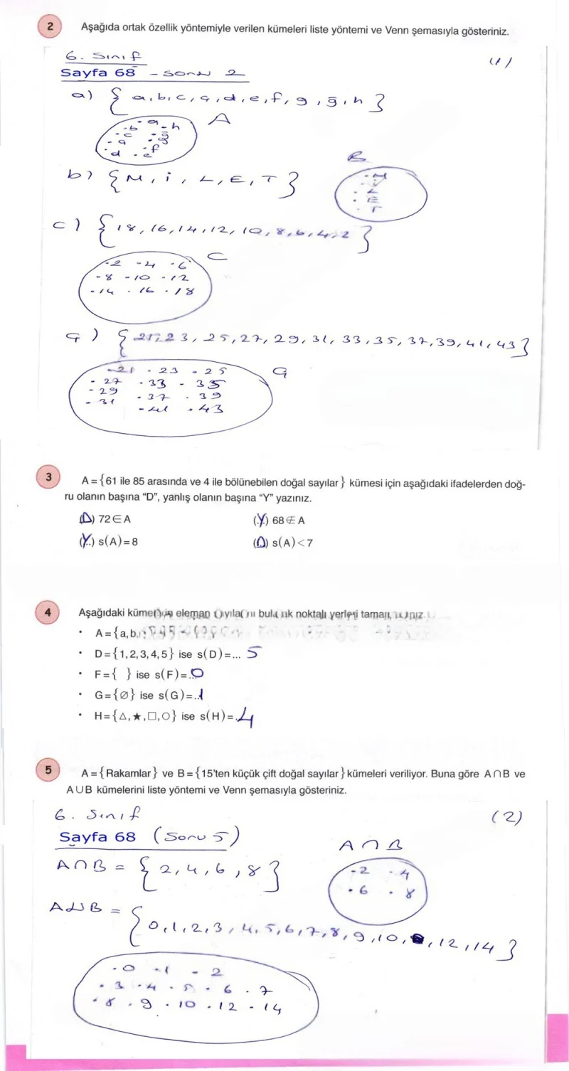 6. Sınıf Matematik Ders Kitabı Cevapları Öğün Yayınlar Sayfa 68 Çözüm Görseli