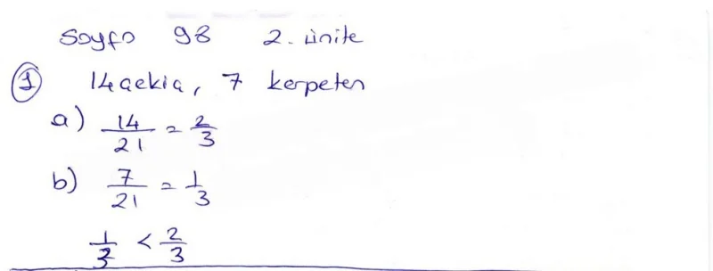 6. Sınıf Matematik Ders Kitabı Cevapları Öğün Yayınlar Sayfa 98 Çözüm Görseli