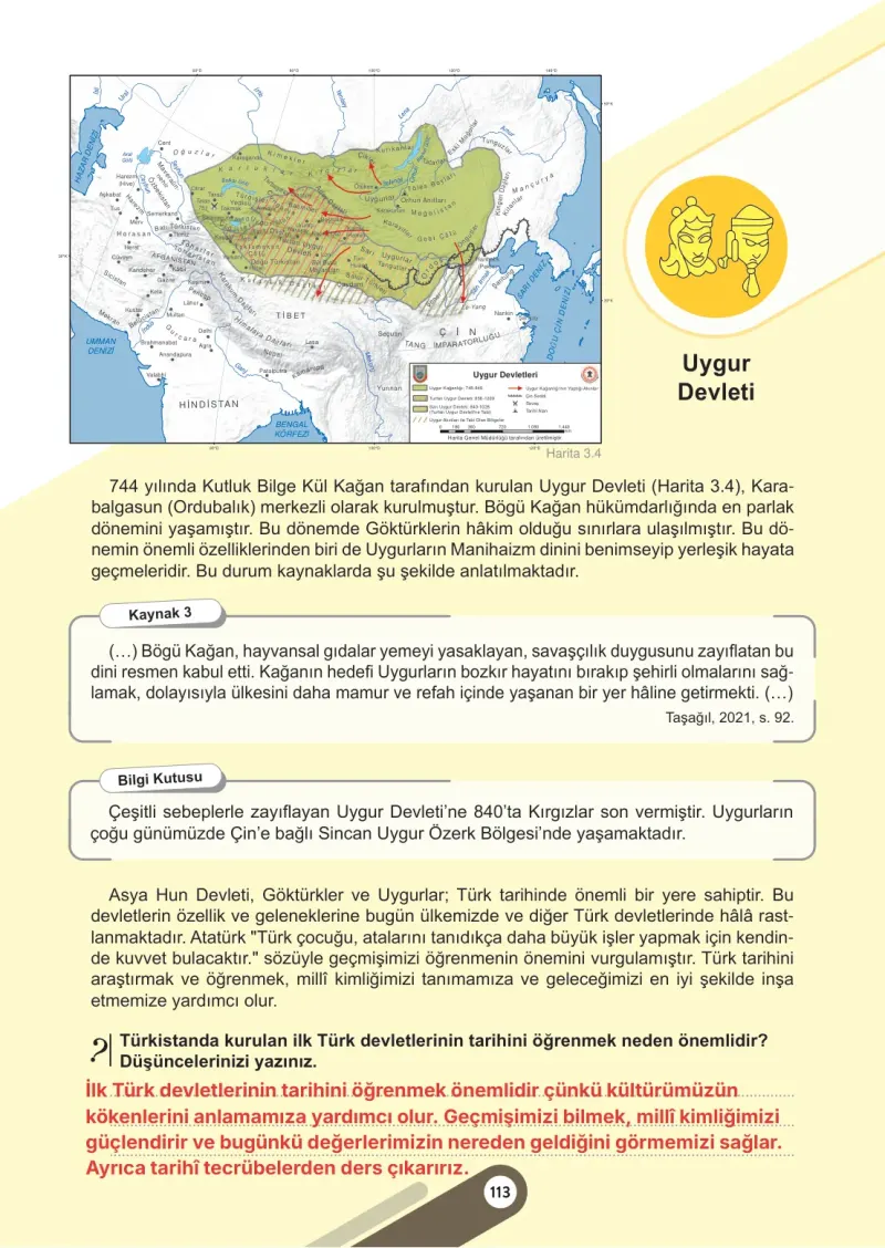 6. Sınıf Sosyal Bilgiler Ders Kitabı Cevapları Meb Yayınları 1. Kitap Sayfa 113 Çözüm Görseli