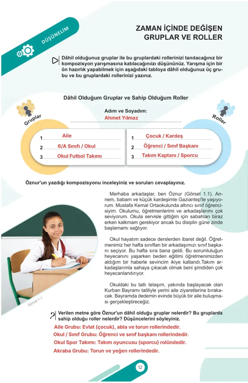 6. Sınıf Sosyal Bilgiler Ders Kitabı Cevapları Meb Yayınları 1. Kitap Sayfa 12 Çözüm Görseli