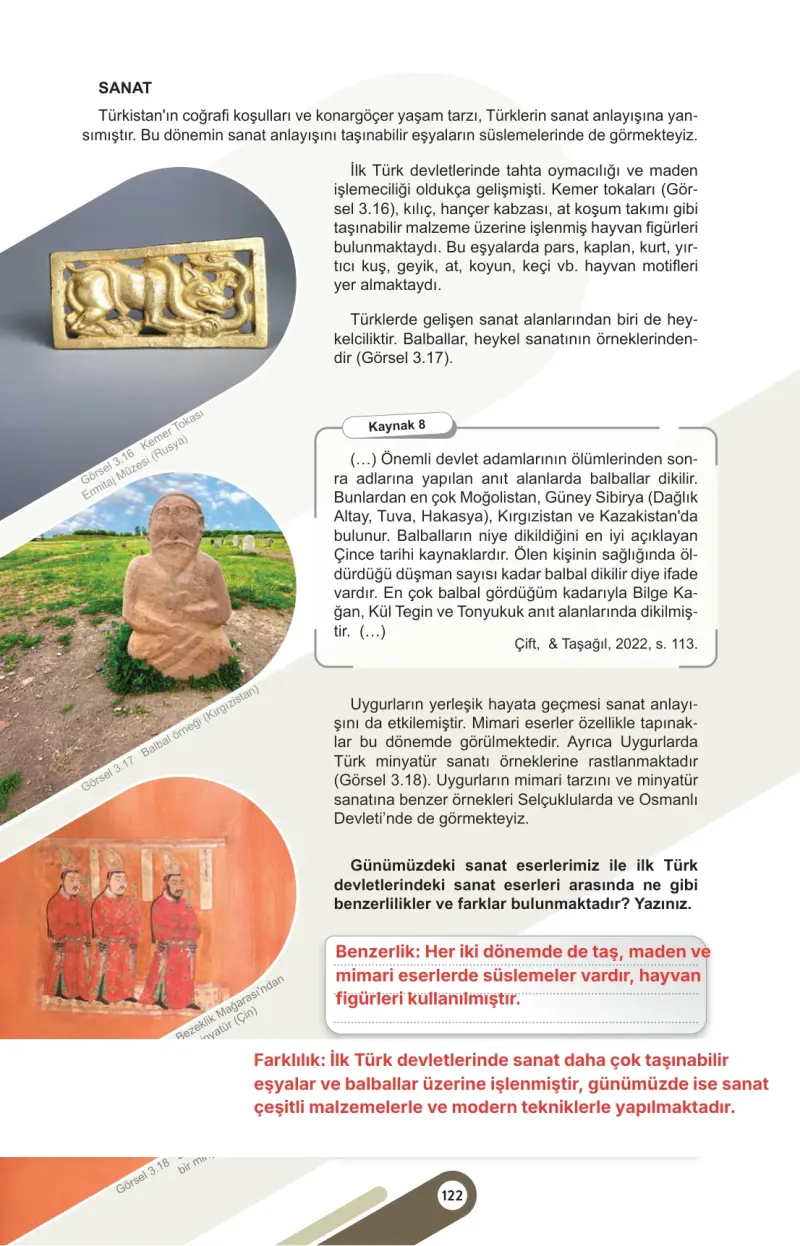 6. Sınıf Sosyal Bilgiler Ders Kitabı Cevapları Meb Yayınları 1. Kitap Sayfa 122 Çözüm Görseli