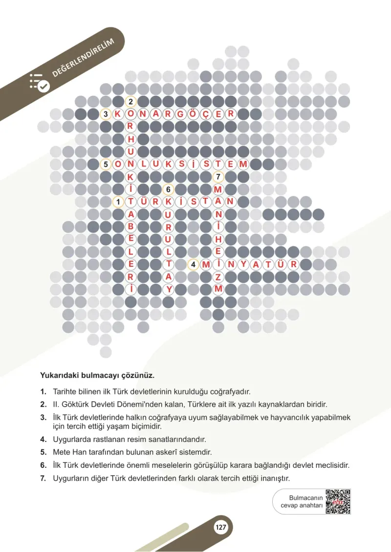6. Sınıf Sosyal Bilgiler Ders Kitabı Cevapları Meb Yayınları 1. Kitap Sayfa 127 Çözüm Görseli