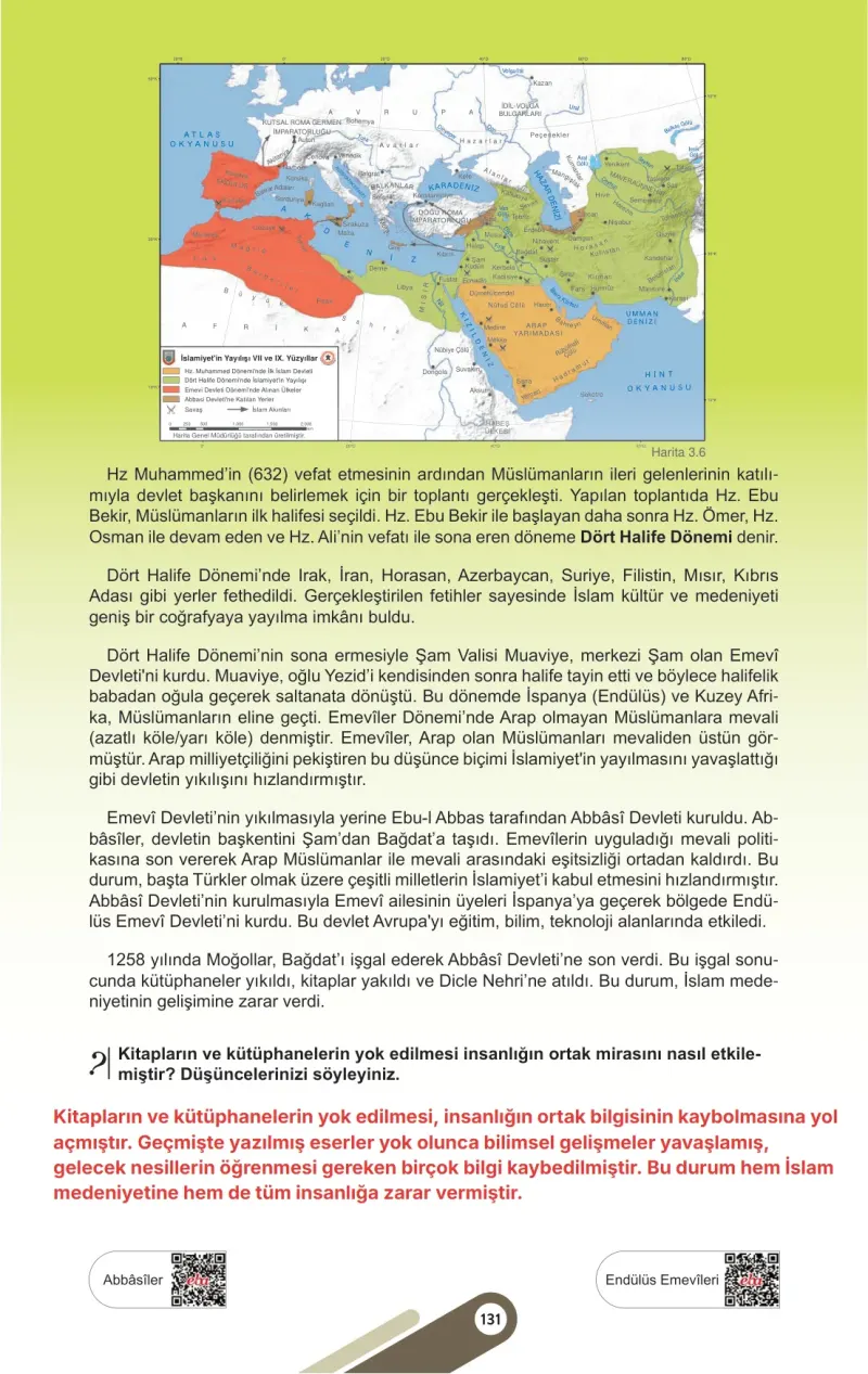 6. Sınıf Sosyal Bilgiler Ders Kitabı Cevapları Meb Yayınları 1. Kitap Sayfa 131 Çözüm Görseli