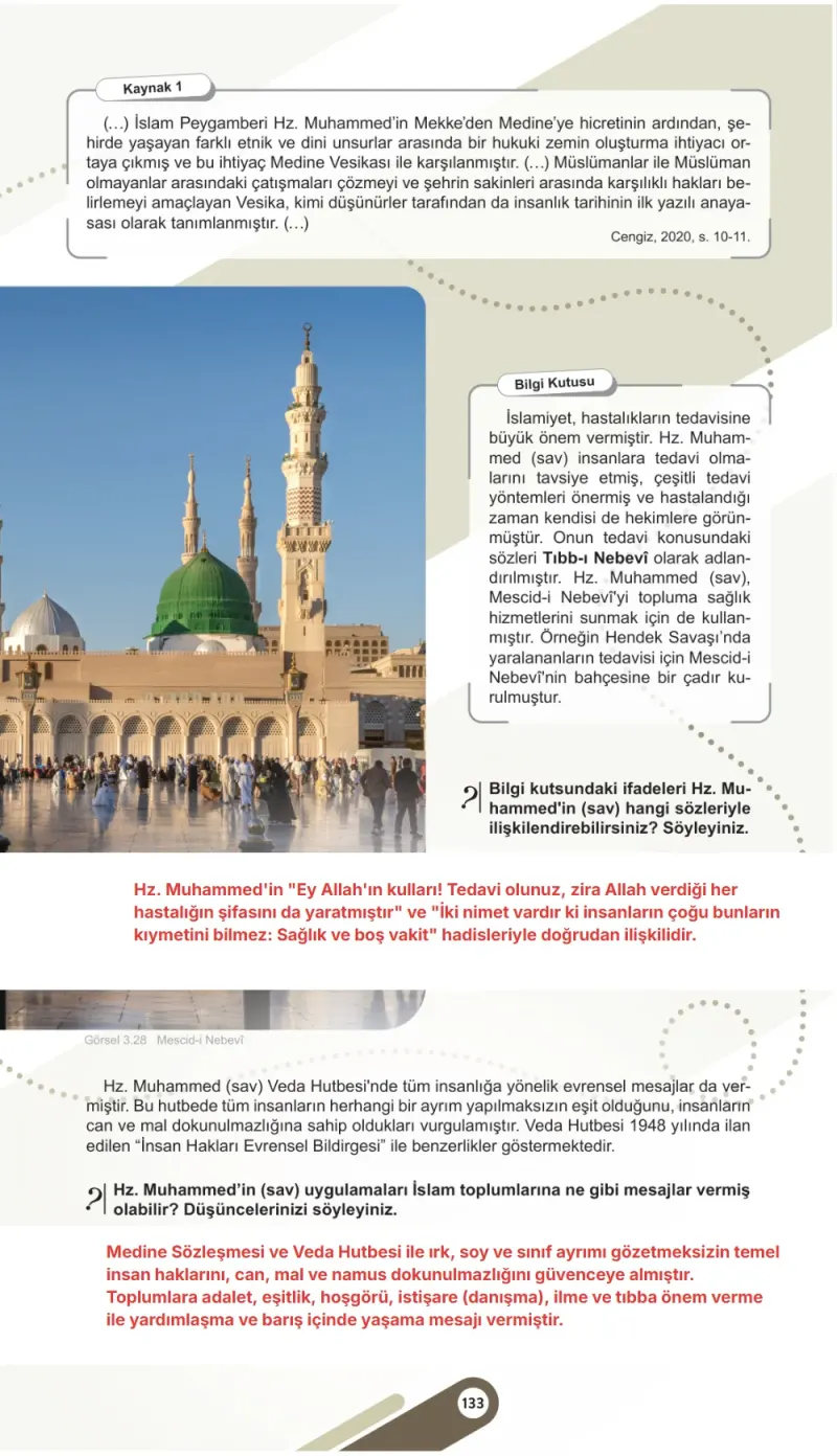 6. Sınıf Sosyal Bilgiler Ders Kitabı Cevapları Meb Yayınları 1. Kitap Sayfa 133 Çözüm Görseli