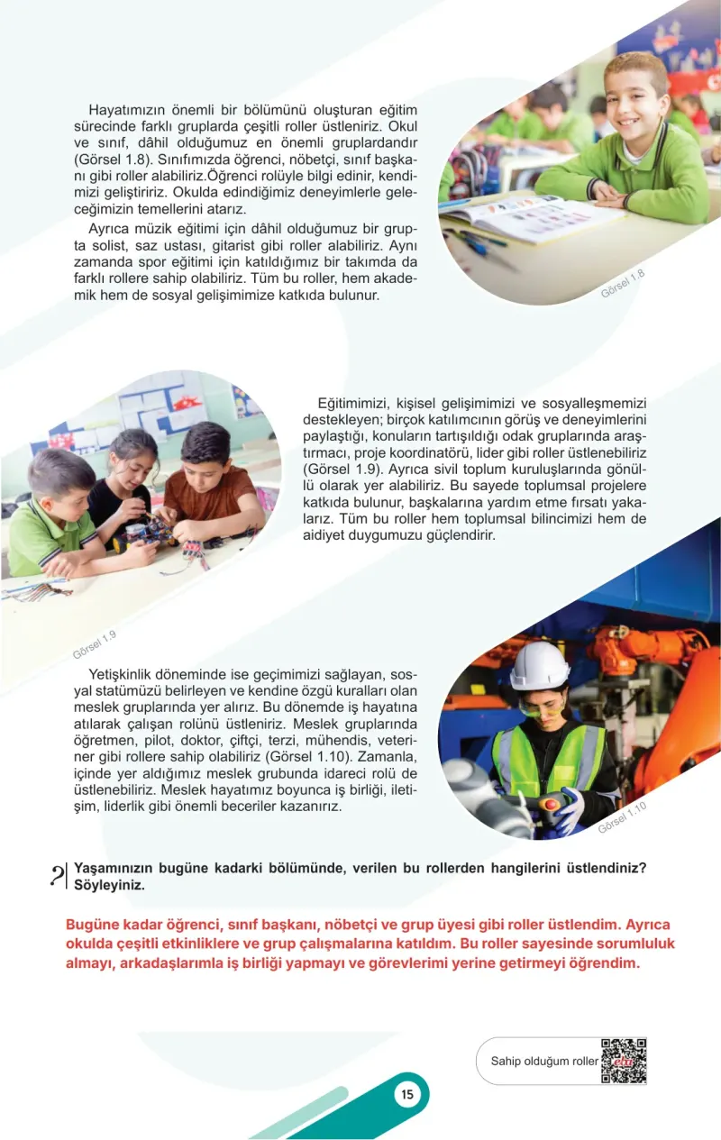6. Sınıf Sosyal Bilgiler Ders Kitabı Cevapları Meb Yayınları 1. Kitap Sayfa 15 Çözüm Görseli