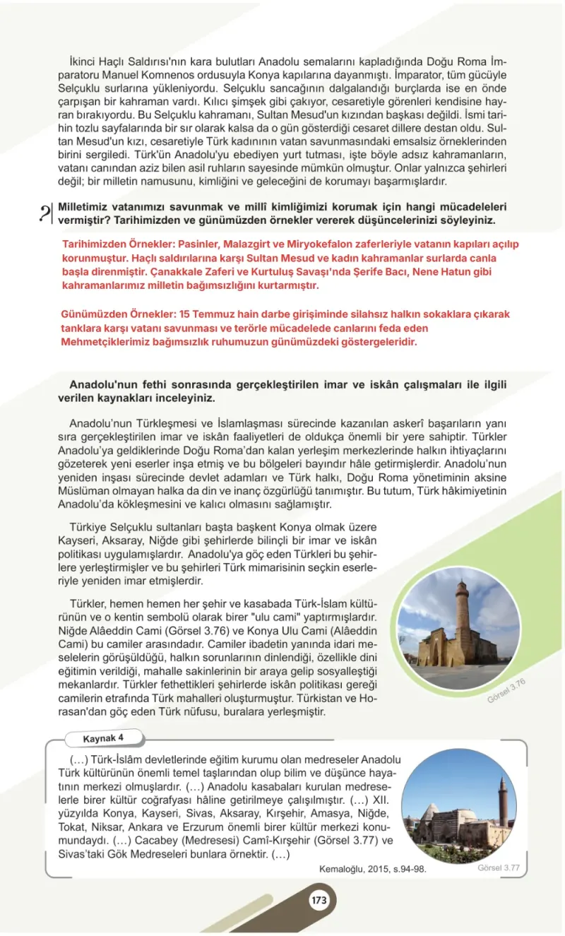 6. Sınıf Sosyal Bilgiler Ders Kitabı Cevapları Meb Yayınları 1. Kitap Sayfa 173 Çözüm Görseli