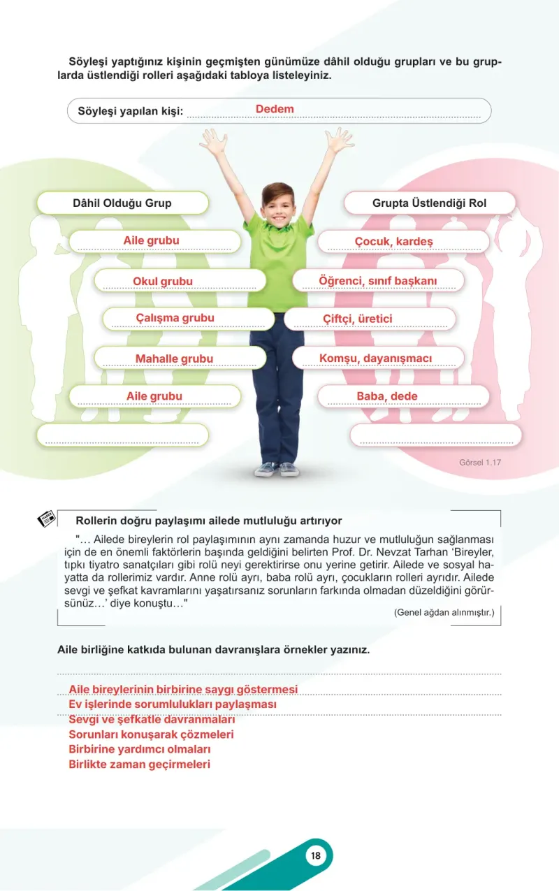 6. Sınıf Sosyal Bilgiler Ders Kitabı Cevapları Meb Yayınları 1. Kitap Sayfa 18 Çözüm Görseli