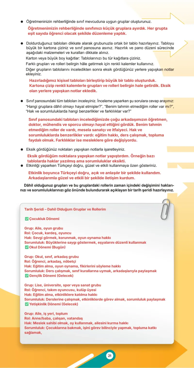 6. Sınıf Sosyal Bilgiler Ders Kitabı Cevapları Meb Yayınları 1. Kitap Sayfa 21 Çözüm Görseli