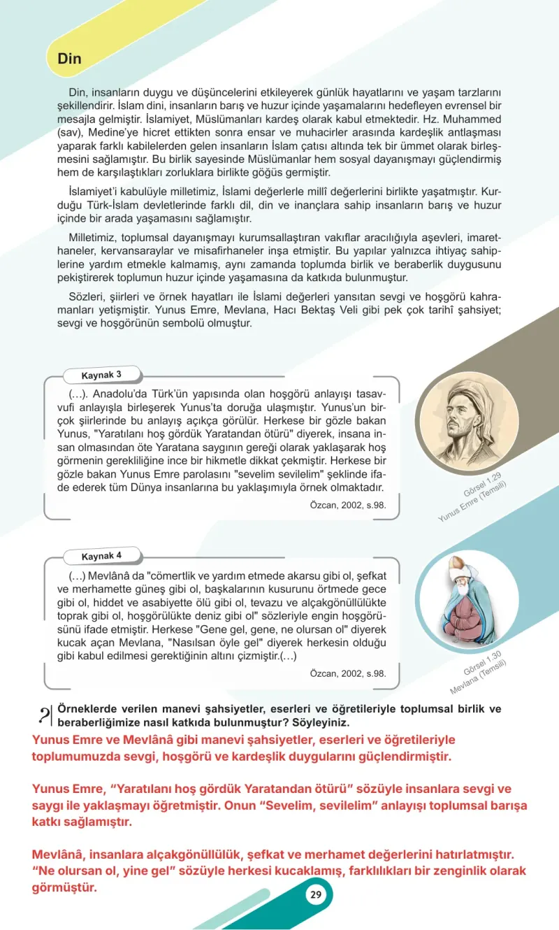 6. Sınıf Sosyal Bilgiler Ders Kitabı Cevapları Meb Yayınları 1. Kitap Sayfa 29 Çözüm Görseli