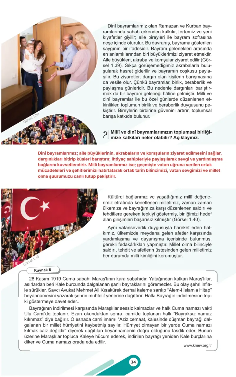 6. Sınıf Sosyal Bilgiler Ders Kitabı Cevapları Meb Yayınları 1. Kitap Sayfa 34 Çözüm Görseli