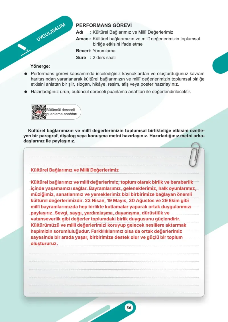 6. Sınıf Sosyal Bilgiler Ders Kitabı Cevapları Meb Yayınları 1. Kitap Sayfa 36 Çözüm Görseli
