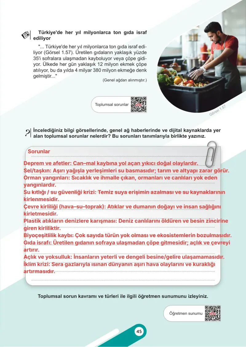 6. Sınıf Sosyal Bilgiler Ders Kitabı Cevapları Meb Yayınları 1. Kitap Sayfa 45 Çözüm Görseli