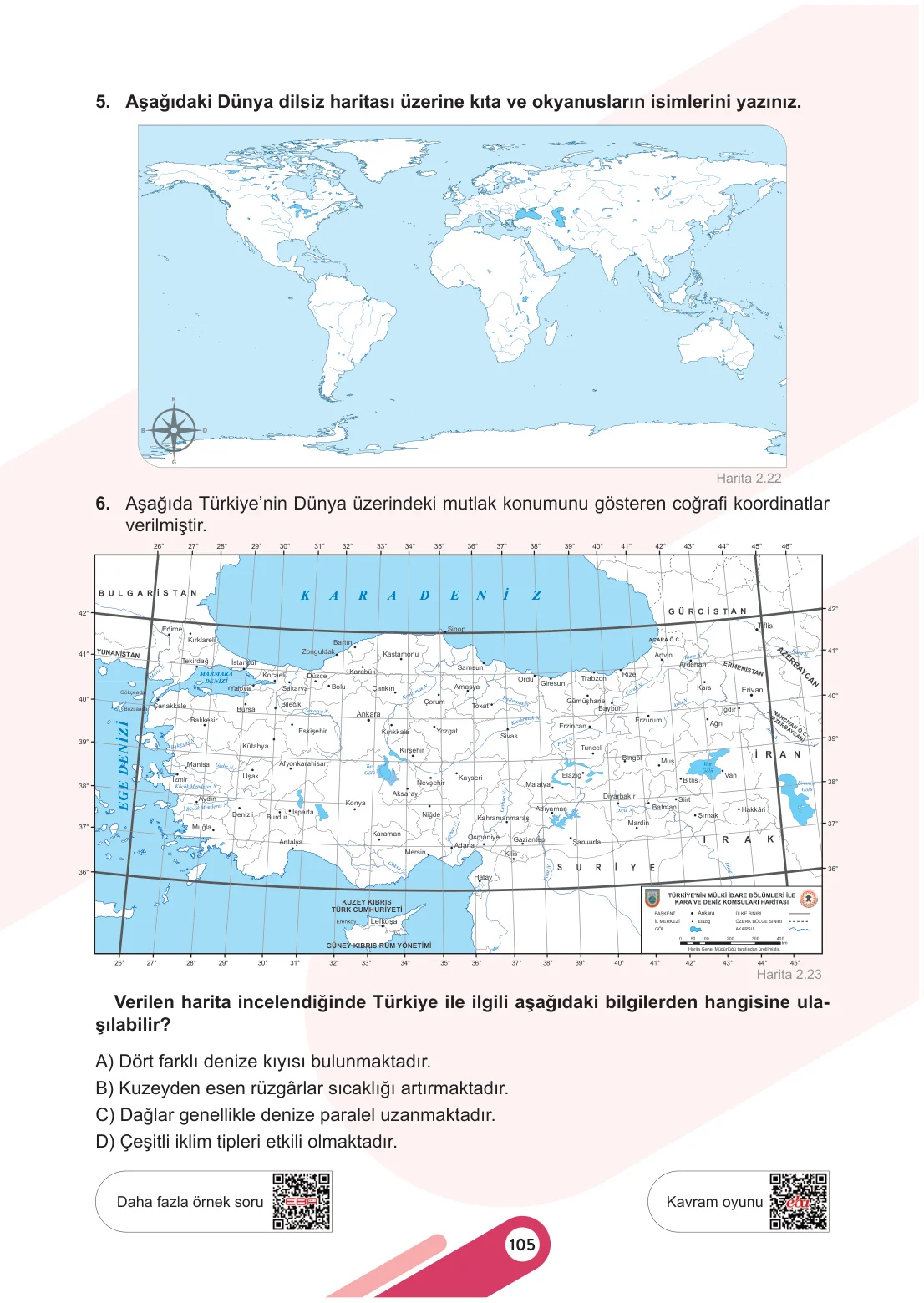 6. Sınıf Sosyal Bilgiler Ders Kitabı Cevapları Meb Yayınları 1. Kitap Sayfa 105