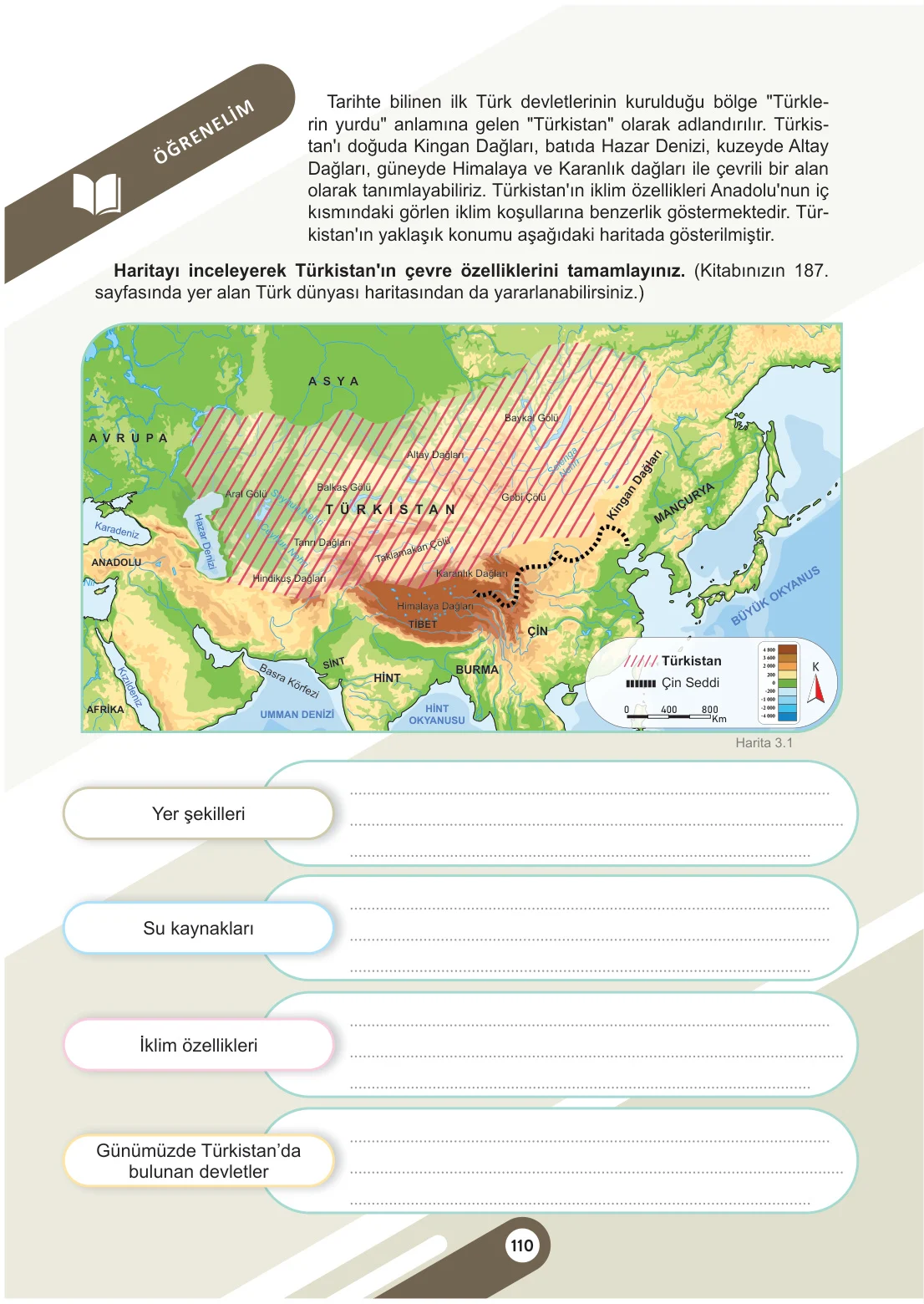 6. Sınıf Sosyal Bilgiler Ders Kitabı Cevapları Meb Yayınları 1. Kitap Sayfa 110