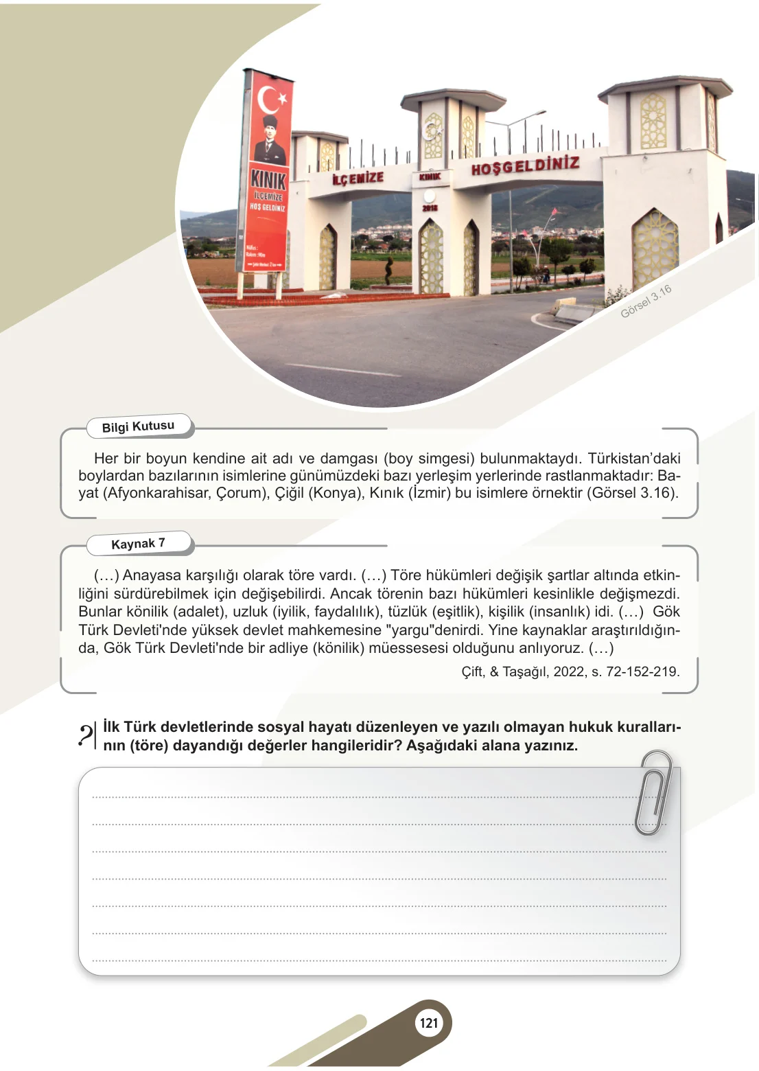 6. Sınıf Sosyal Bilgiler Ders Kitabı Cevapları Meb Yayınları 1. Kitap Sayfa 121