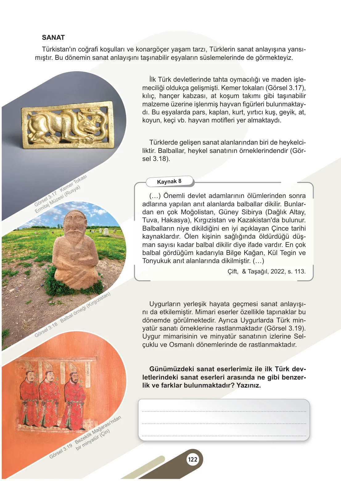 6. Sınıf Sosyal Bilgiler Ders Kitabı Cevapları Meb Yayınları 1. Kitap Sayfa 122