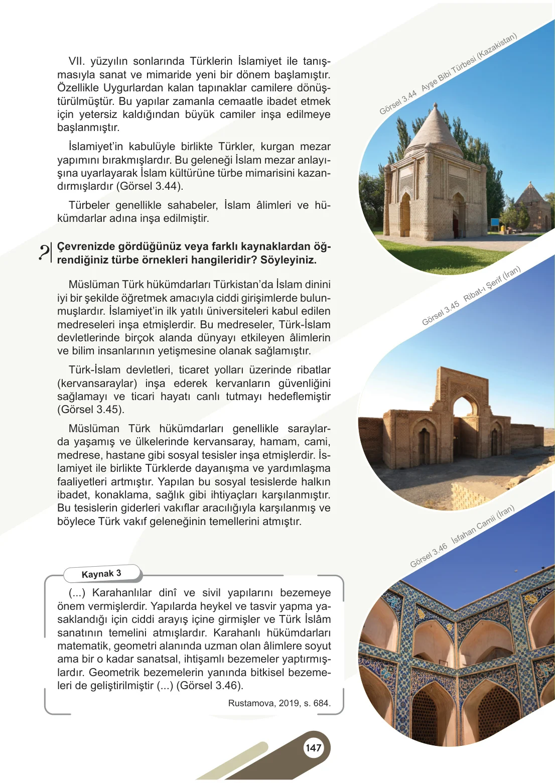 6. Sınıf Sosyal Bilgiler Ders Kitabı Cevapları Meb Yayınları 1. Kitap Sayfa 147