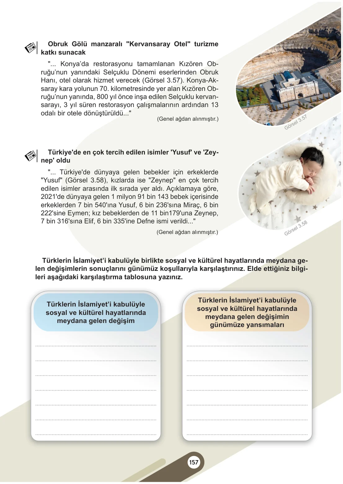 6. Sınıf Sosyal Bilgiler Ders Kitabı Cevapları Meb Yayınları 1. Kitap Sayfa 157