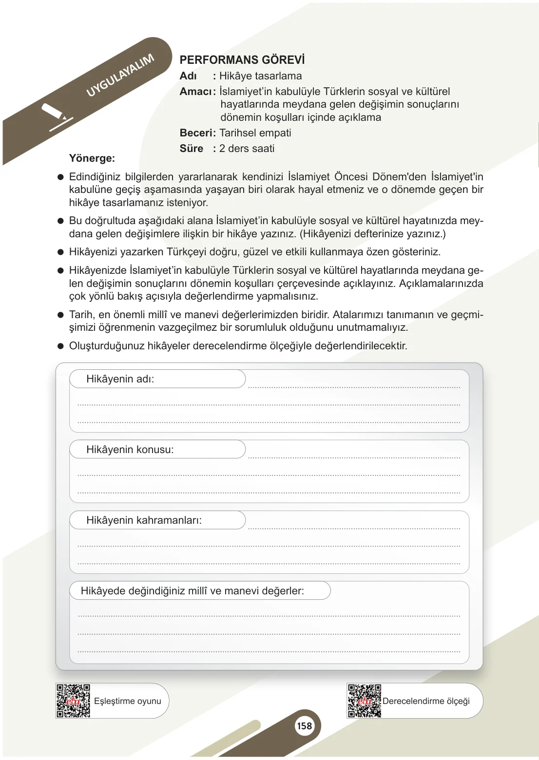 6. Sınıf Sosyal Bilgiler Ders Kitabı Cevapları Meb Yayınları 1. Kitap Sayfa 158