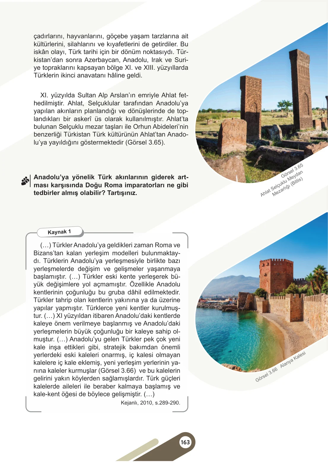 6. Sınıf Sosyal Bilgiler Ders Kitabı Cevapları Meb Yayınları 1. Kitap Sayfa 163