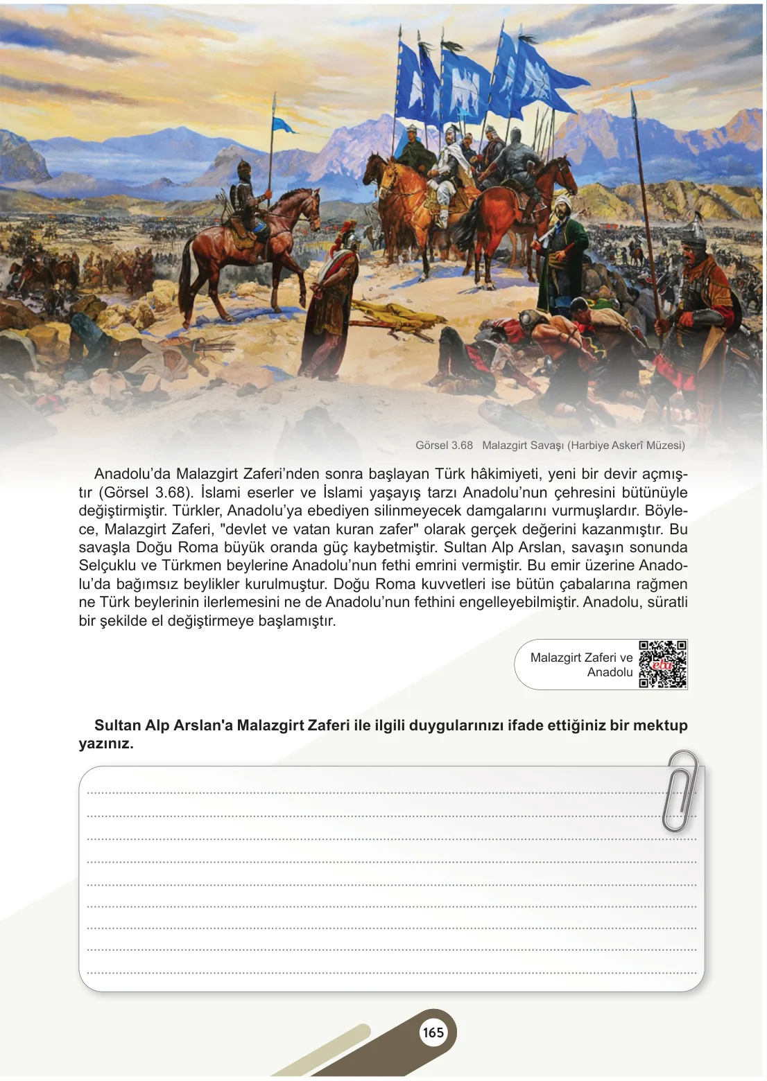 6. Sınıf Sosyal Bilgiler Ders Kitabı Cevapları Meb Yayınları 1. Kitap Sayfa 165