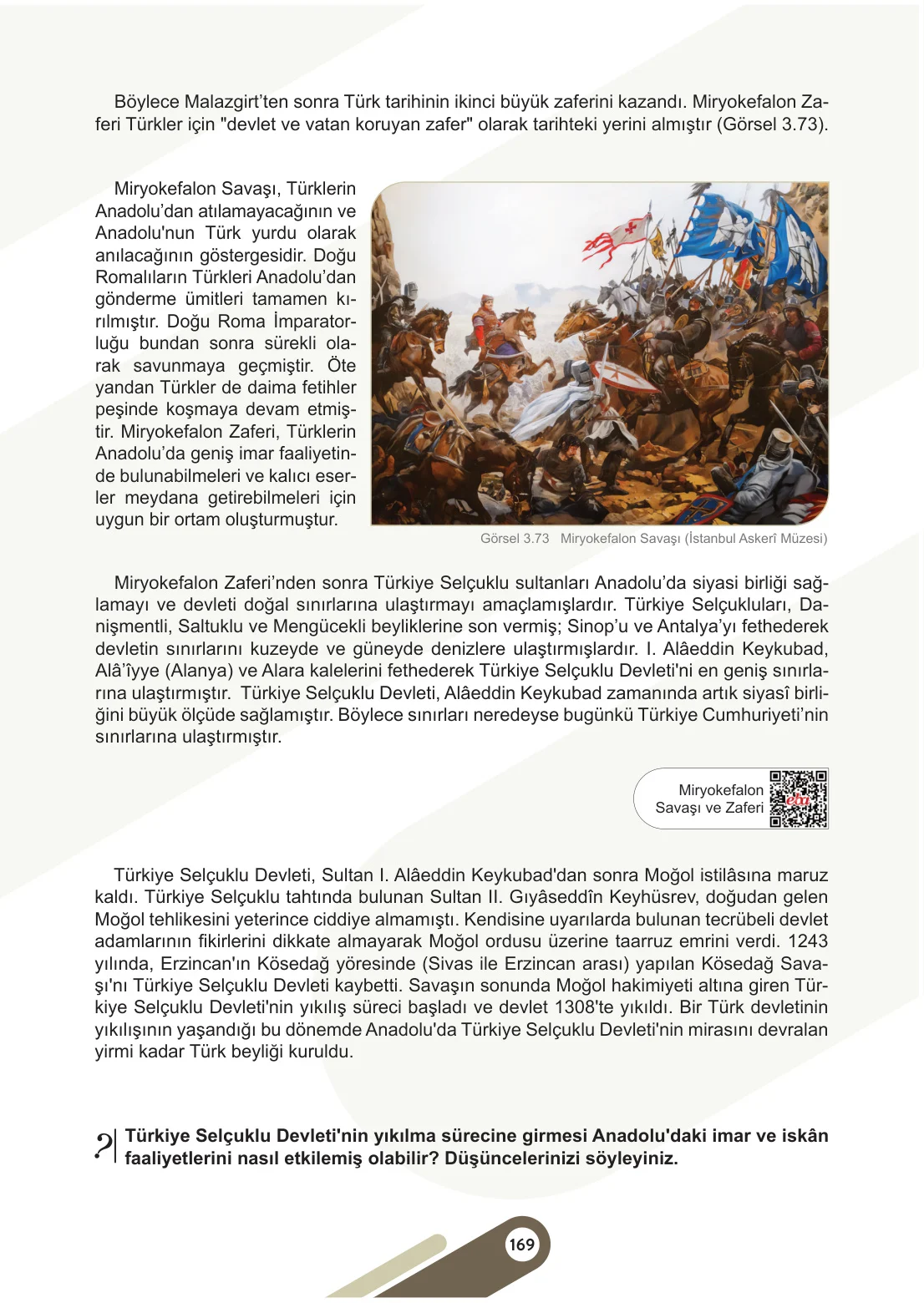 6. Sınıf Sosyal Bilgiler Ders Kitabı Cevapları Meb Yayınları 1. Kitap Sayfa 169
