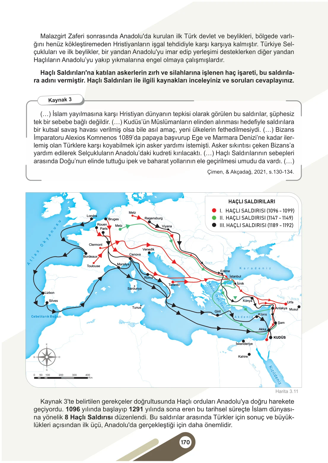 6. Sınıf Sosyal Bilgiler Ders Kitabı Cevapları Meb Yayınları 1. Kitap Sayfa 170