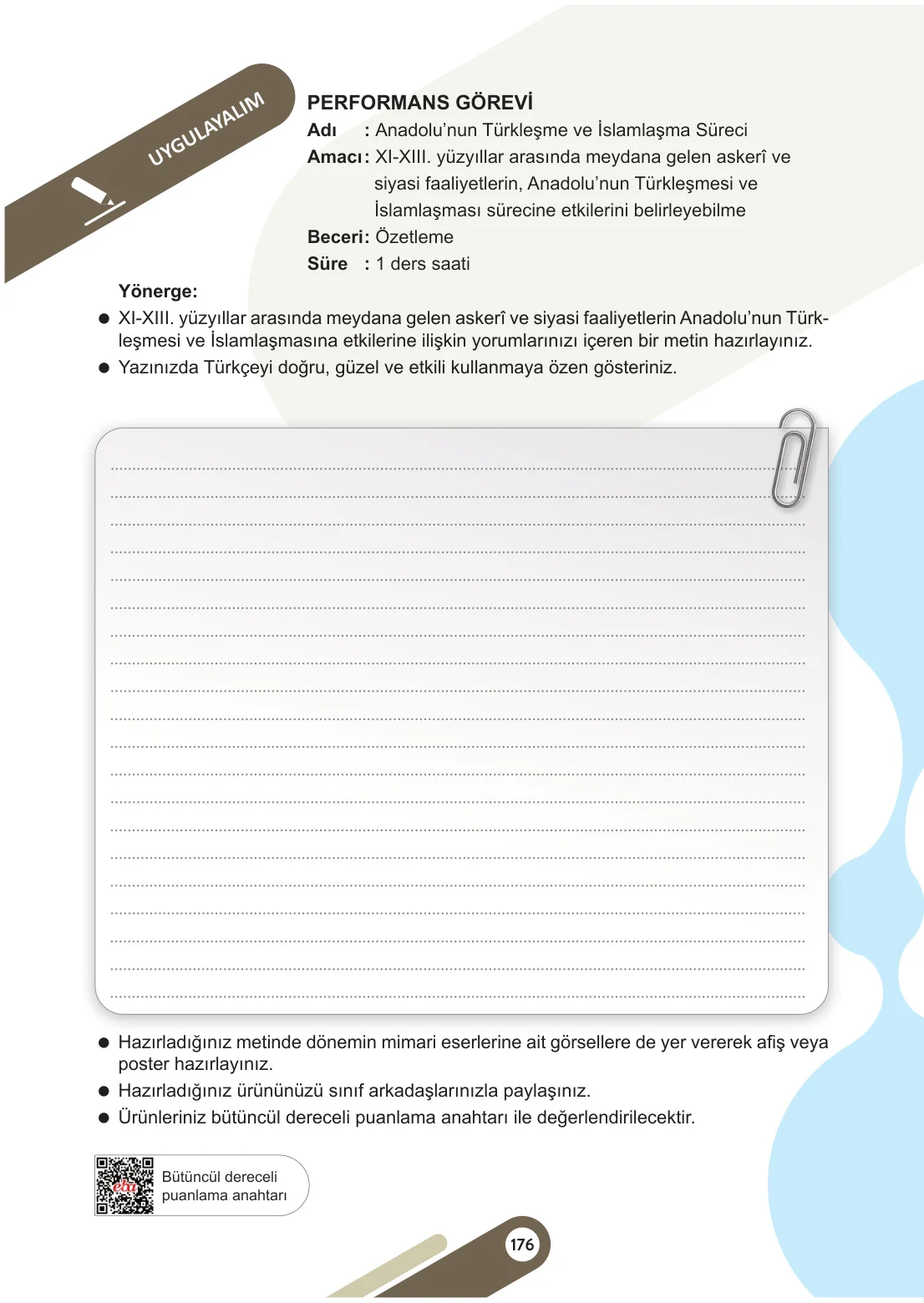 6. Sınıf Sosyal Bilgiler Ders Kitabı Cevapları Meb Yayınları 1. Kitap Sayfa 176