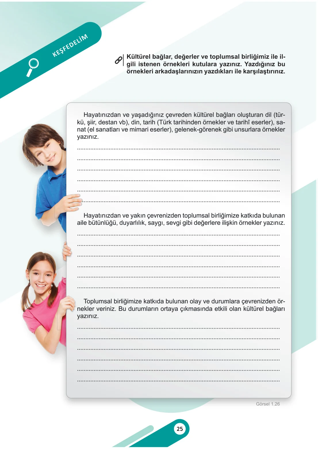 6. Sınıf Sosyal Bilgiler Ders Kitabı Cevapları Meb Yayınları 1. Kitap Sayfa 25